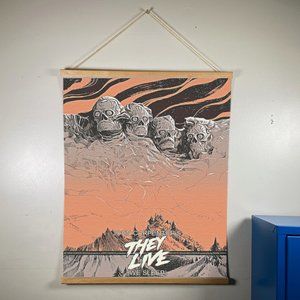 They Live Movie Canvas Wooden Gold Hanger 24x17.5